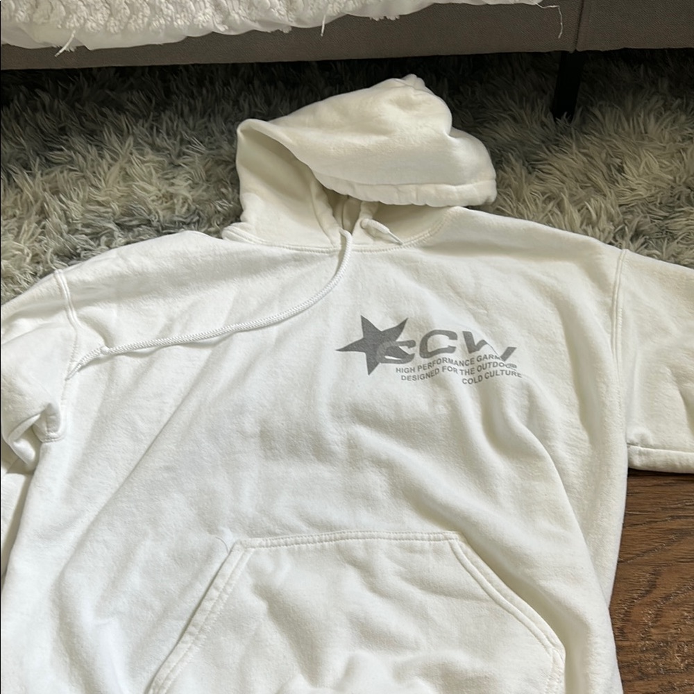 White CW Hoodie with Logo